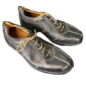 Delta Ultra Soft Men's Black Leather Bicycle Toe Lace-Up Shoes Size 13D NWOT